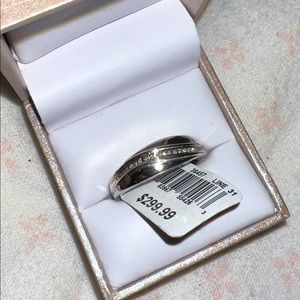 Mens Sterling Silver Diamond Accent Ring